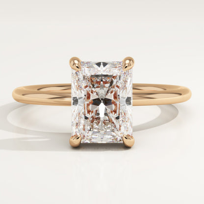 Radiant Cut Hidden Halo Lab-Grown Diamond Engagement Ring