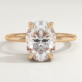 2.0 CT Oval Cut Hidden Halo Lab-Grown Diamond Engagement Ring