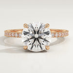 2.0 CT Round Cut Pave Lab-Grown Diamond Engagement Ring