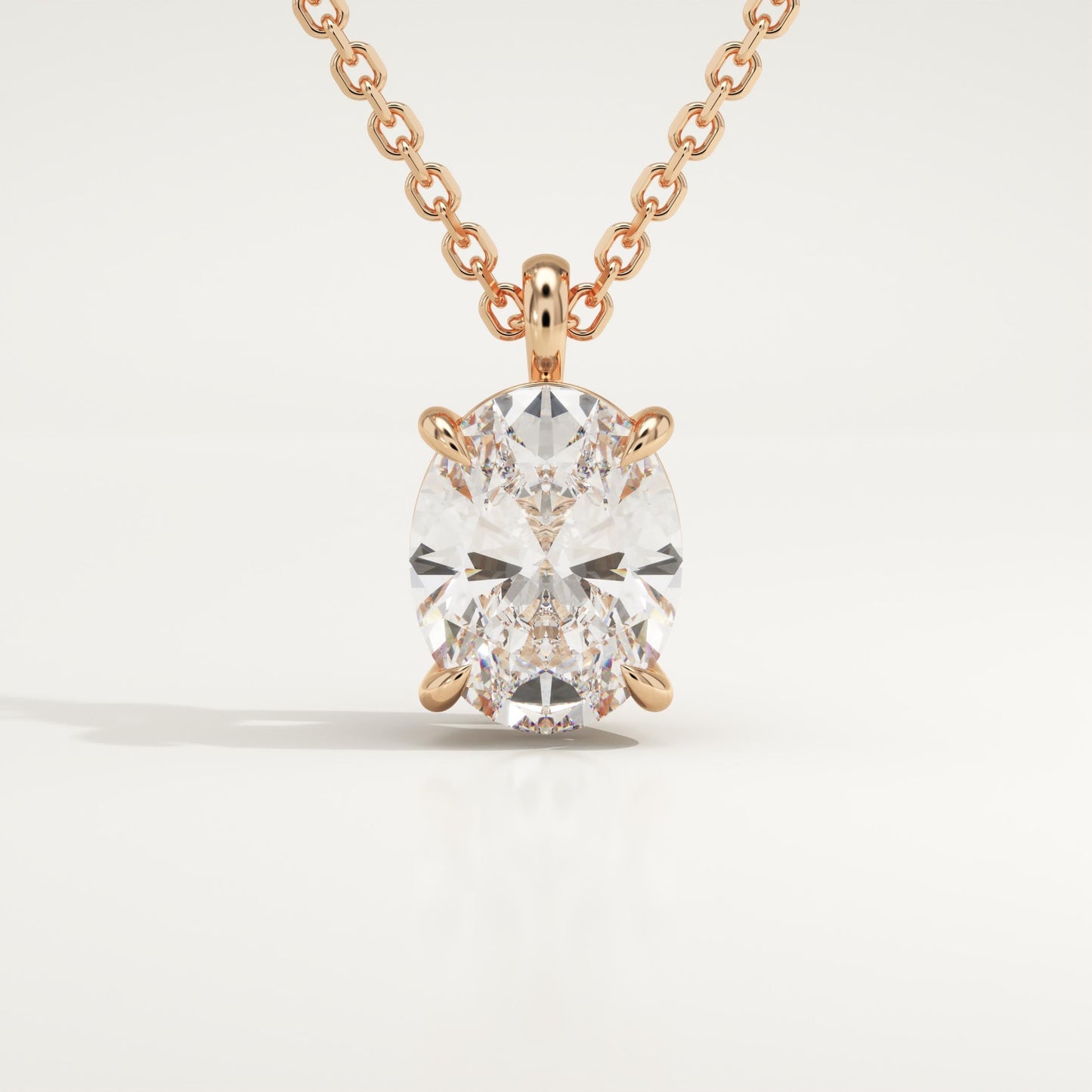 2 CT Oval Lab-Grown Diamond Solitaire Necklace