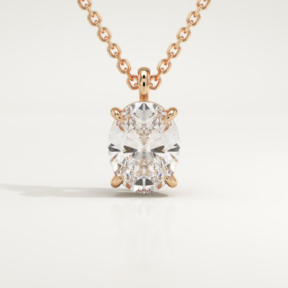 2 CT Oval Lab-Grown Diamond Solitaire Necklace