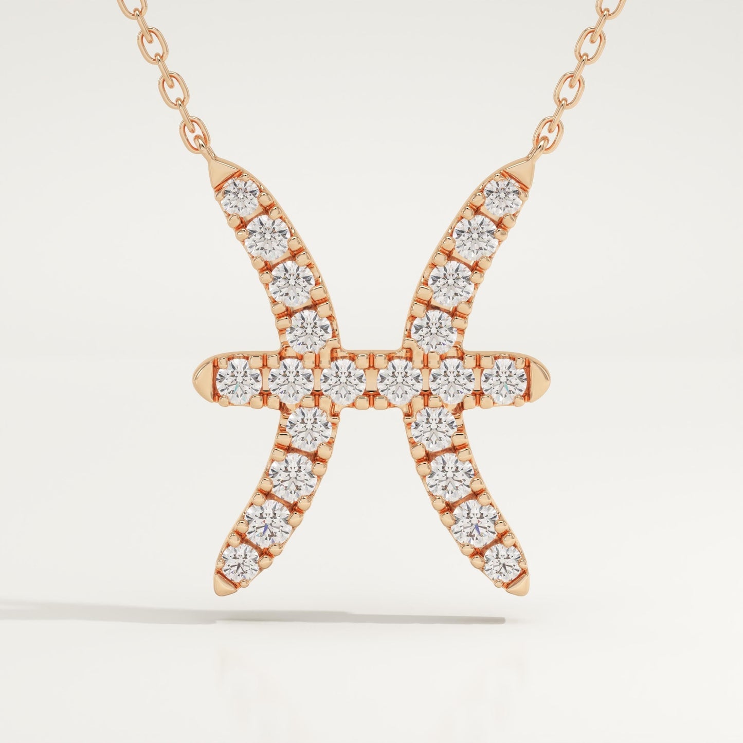 0.273 TCW Round Lab-Grown Diamond Pisces Zodiac Necklace