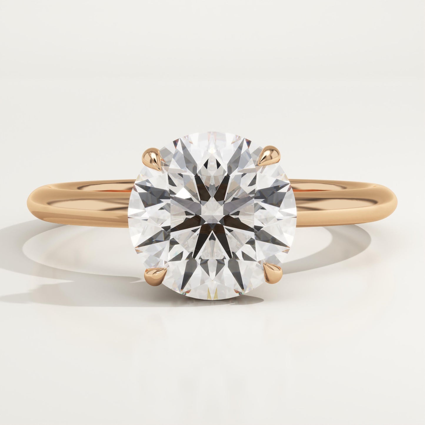 Round Cut Hidden Halo Lab-Grown Diamond Engagement Ring