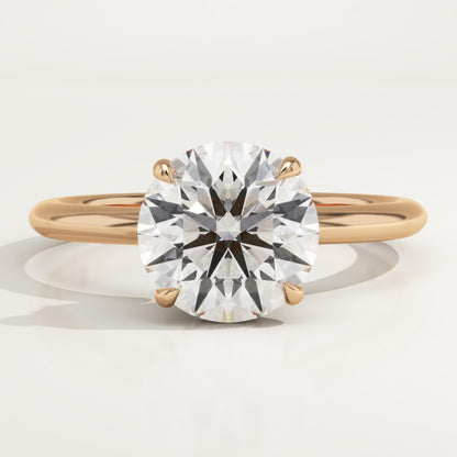 Round Cut Hidden Halo Lab-Grown Diamond Engagement Ring