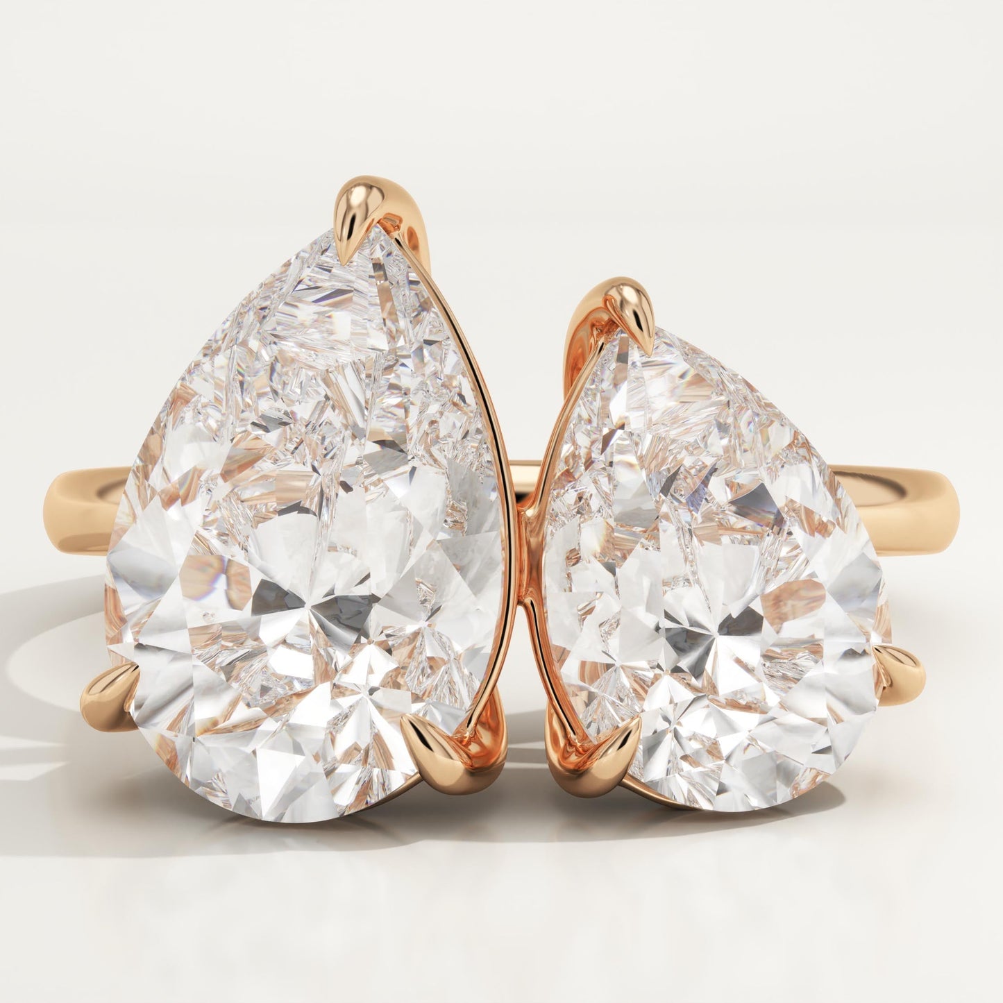 4.5 TCW Pear Cut Toi Et Moi Lab-Grown Diamond Engagement Ring