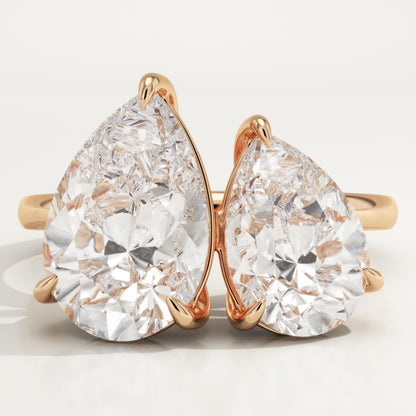 4.5 TCW Pear Cut Toi Et Moi Lab-Grown Diamond Engagement Ring