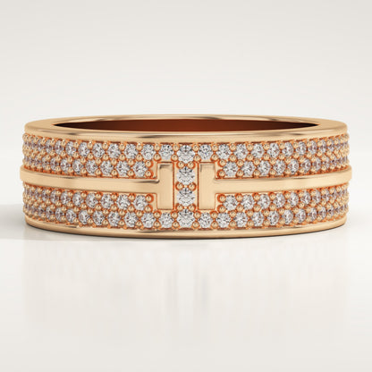 0.866 TCW Round Lab-Grown Diamond Multi Stone Wedding Band