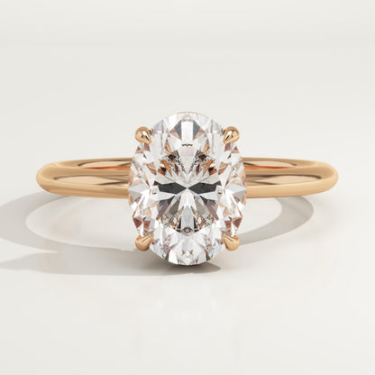 1.75 CT Oval Cut Solitaire Moissanite Engagement Ring