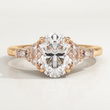 2.0 CT Oval Cut Cluster Lab-Grown Diamond Engagement Ring