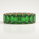 8.91 TCW Emerald Shaped May-Emerald Birthstone Wedding Band