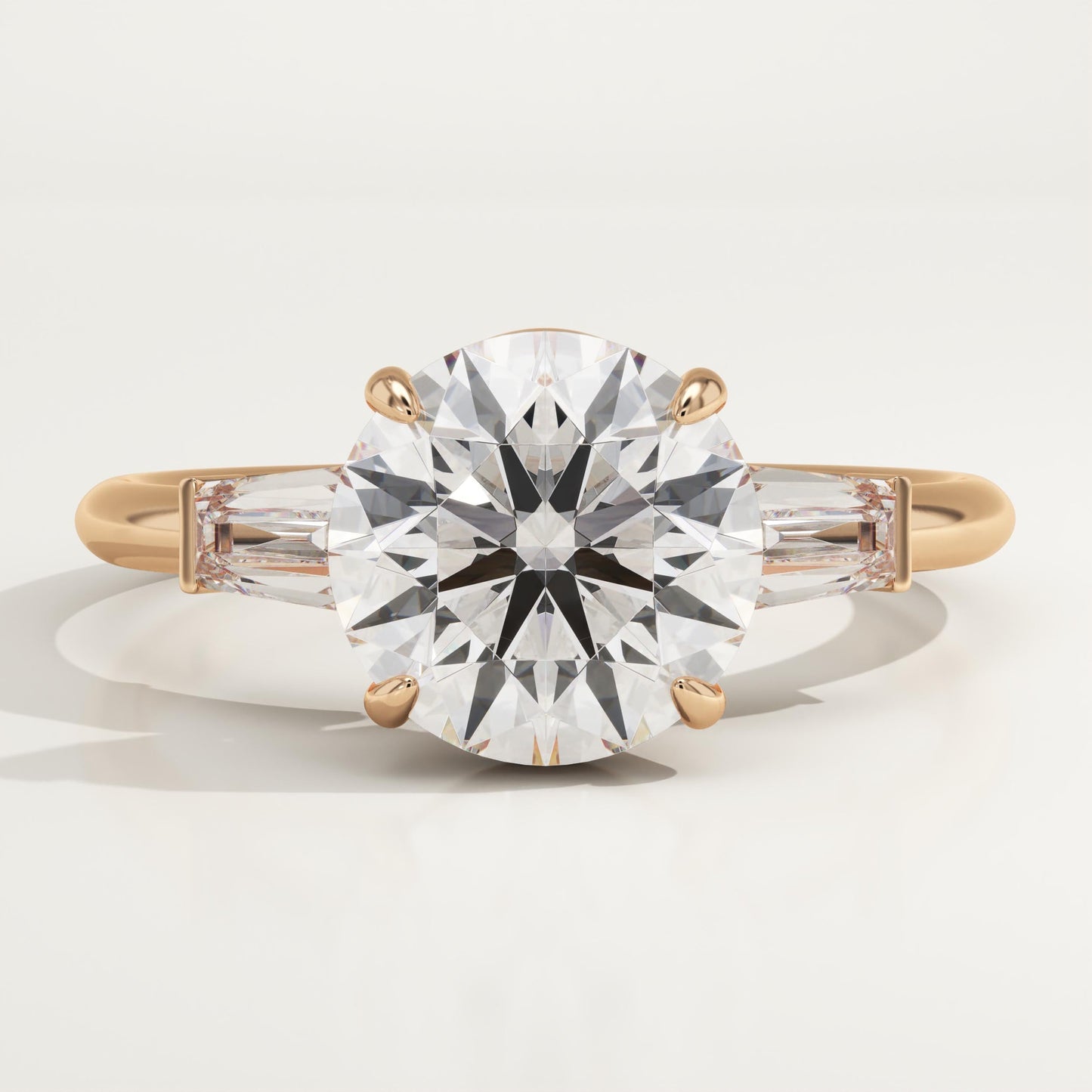 Round Cut Three Stone Lab-Grown Diamond Engagement Ring
