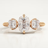 2.0 CT Elongated Cushion Cut Three Stone Lab-Grown Diamond Engagement Ring