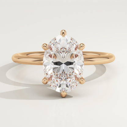 Oval Cut Solitaire Lab-Grown Diamond Engagement Ring