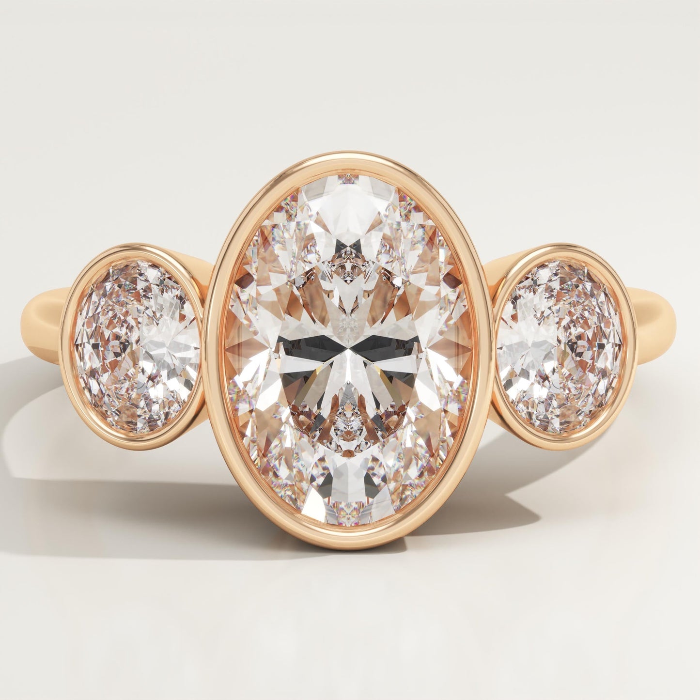 Oval Cut Three Stone Lab-Grown Diamond Engagement Ring