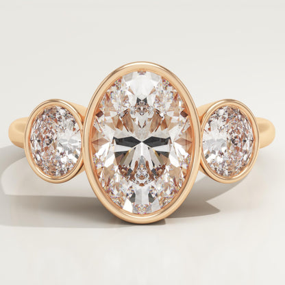 Oval Cut Three Stone Lab-Grown Diamond Engagement Ring