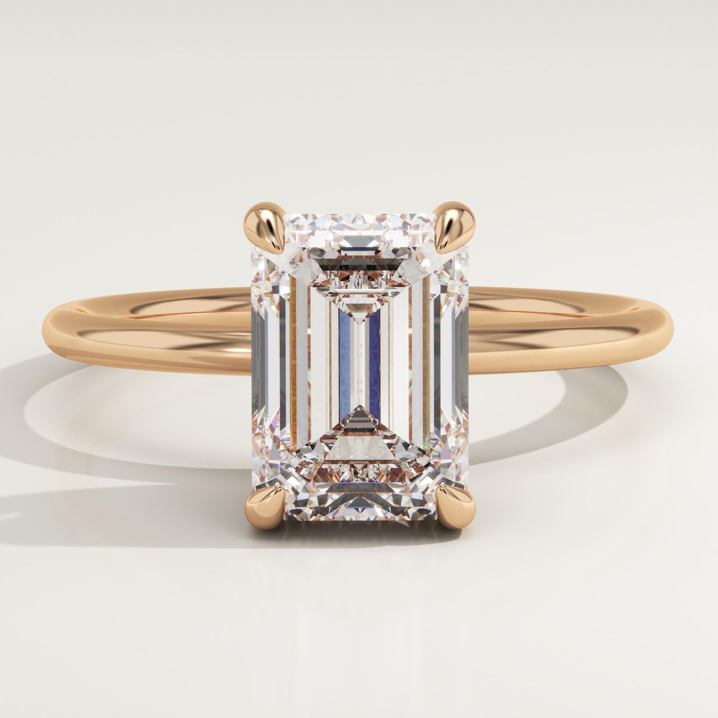 Emerald Cut Hidden Halo Lab-Grown Diamond Engagement Ring