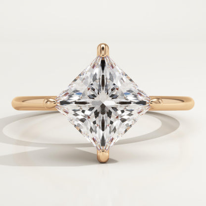 East West Princess Cut Solitaire Lab-Grown Diamond Engagement Ring