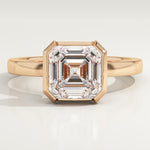 2.0 CT Asscher Cut Half Bezel Lab-Grown Diamond Engagement Ring