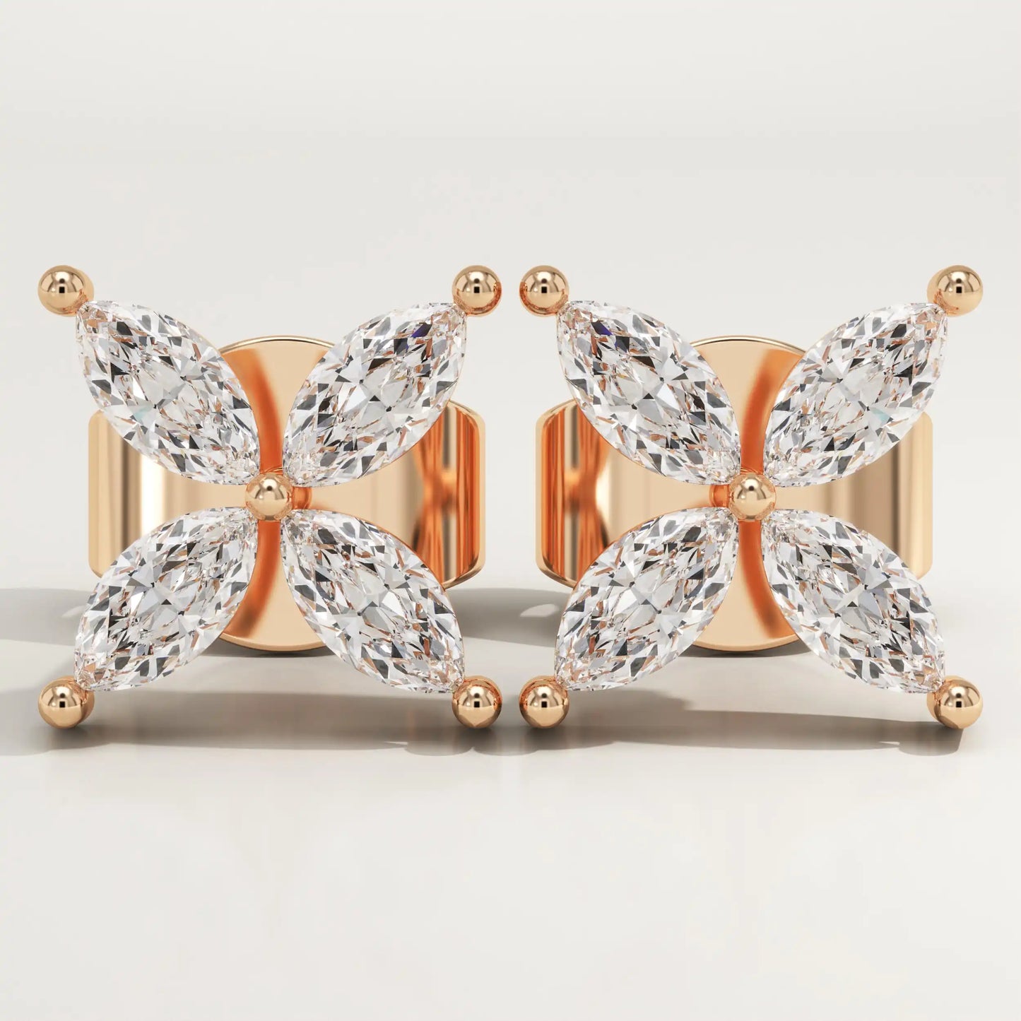 1.41 TCW Marquise Lab-Grown Diamond Flower Stud Earrings