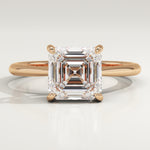 2.0 CT Asscher Cut Solitaire Lab-Grown Diamond Engagement Ring