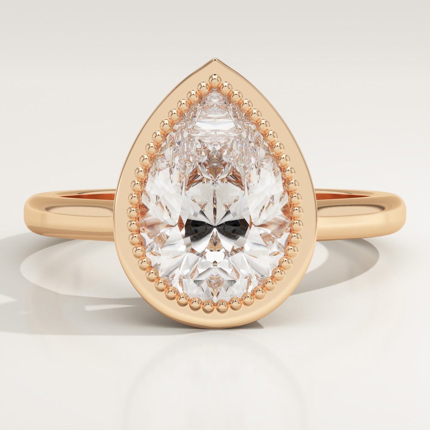Pear Cut Bezel Lab-Grown Diamond Engagement Ring