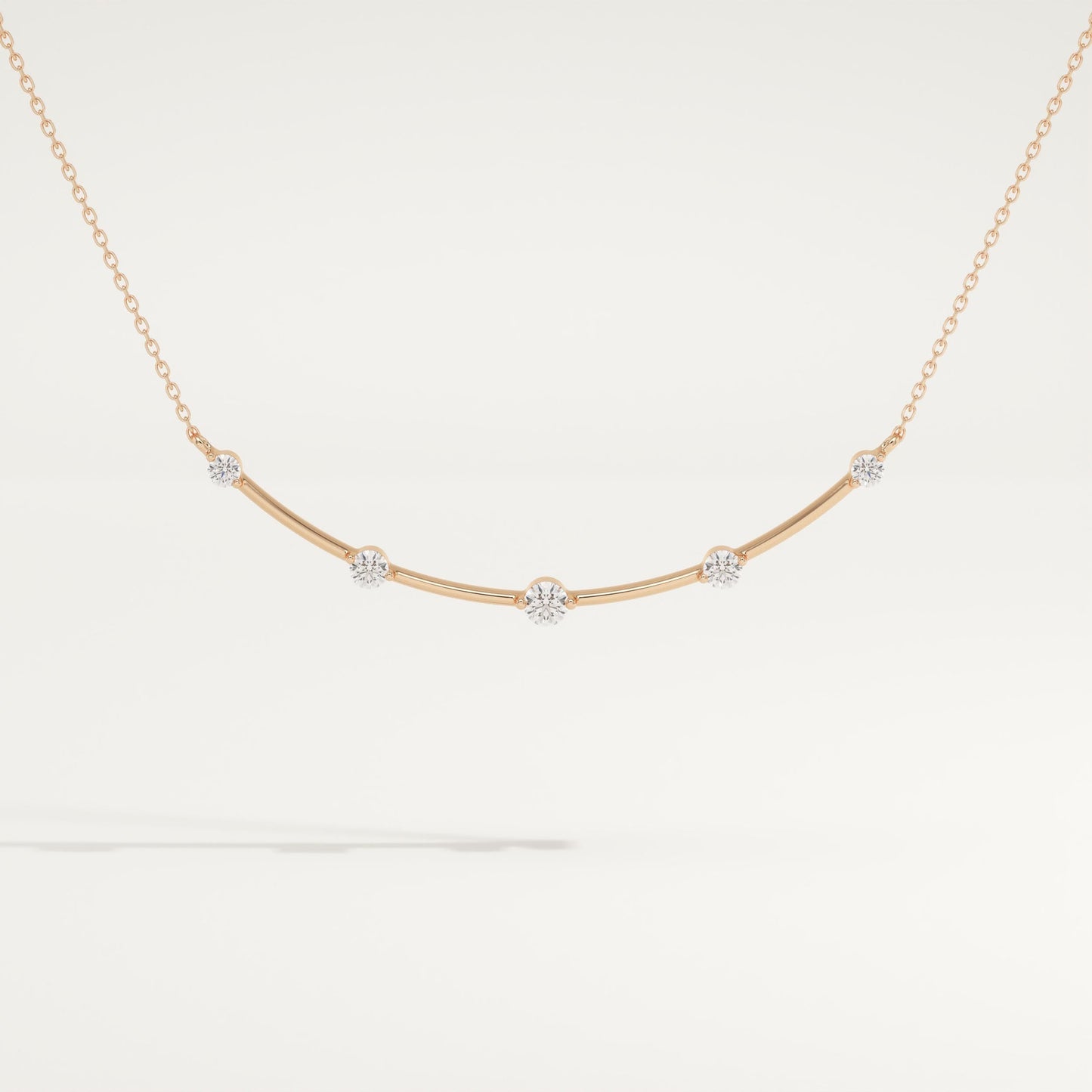 0.31 TCW Round Lab-Grown Diamond Smile Charm Necklace