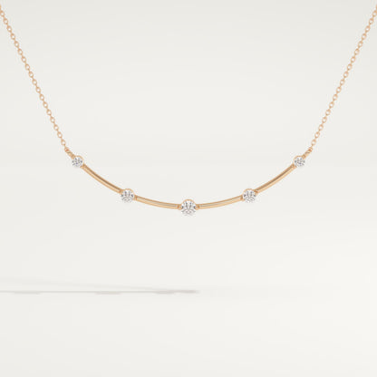 0.31 TCW Round Lab-Grown Diamond Smile Charm Necklace