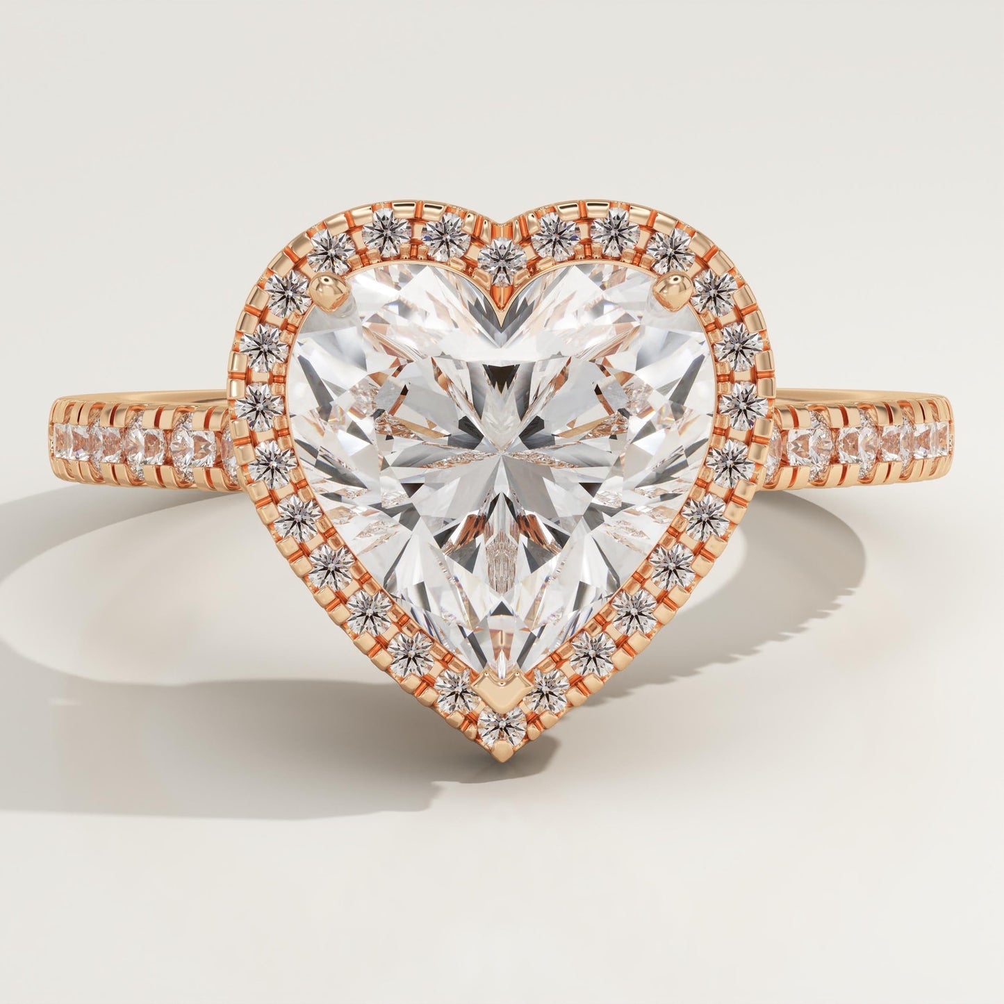 Heart Cut Halo & Pave Cathedral Lab-Grown Diamond Engagement Ring