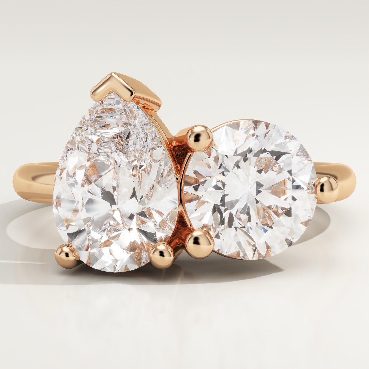 3.5 TCW Pear & Round Cut Toi Et Moi Lab-Grown Diamond Engagement Ring