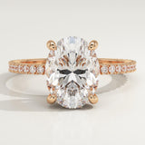 2.0 CT Oval Cut Pave Lab-Grown Diamond Engagement Ring