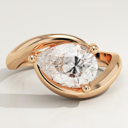 Pear Cut Solitaire Lab-Grown Diamond Engagement Ring