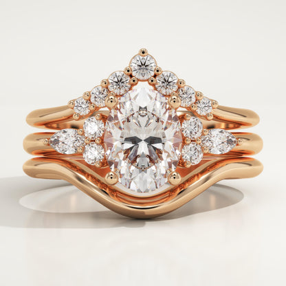 Oval Cut Cluster Lab-Grown Diamond Bridal Set