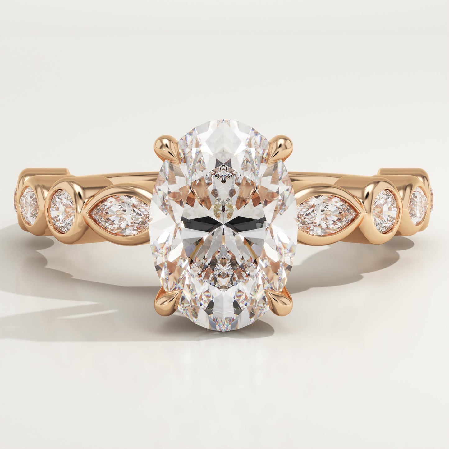 Oval Cut Pave Lab-Grown Diamond Engagement Ring