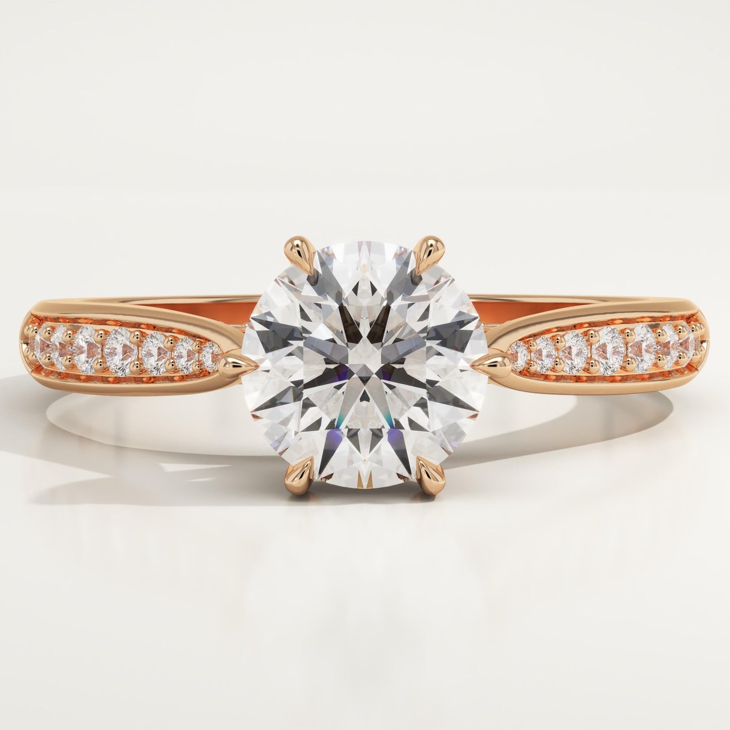 Round Cut Pave Lab-Grown Diamond Engagement Ring