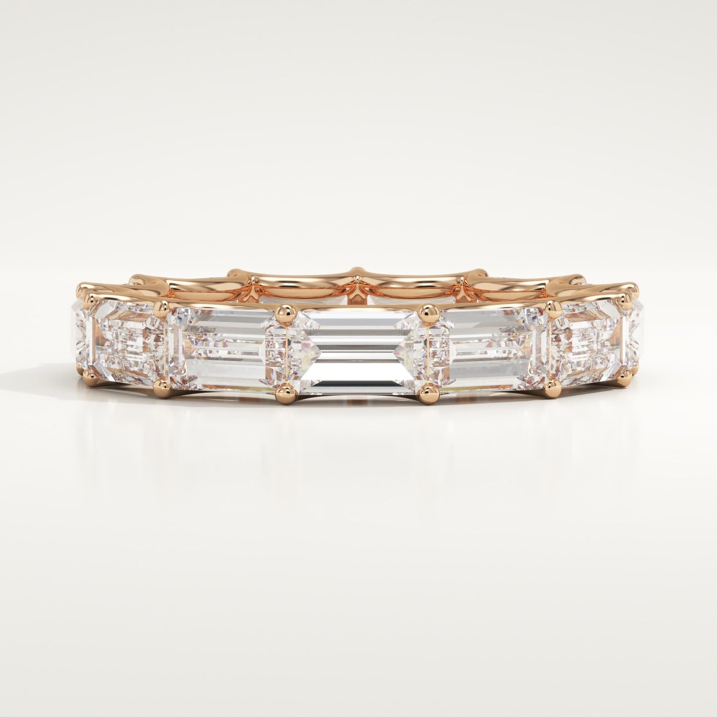 2.55 TCW Emerald Lab-Grown Diamond Full Eternity Wedding Band