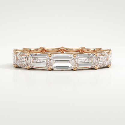 2.55 TCW Emerald Lab-Grown Diamond Full Eternity Wedding Band