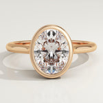 2.0 CT Oval Cut Bezel Lab-Grown Diamond Engagement Ring