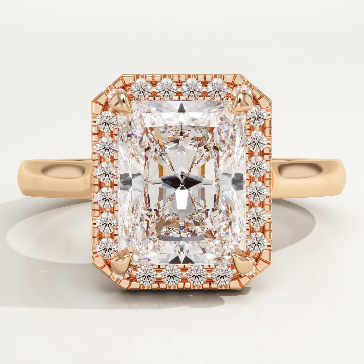 Radiant Cut Halo Lab-Grown Diamond Engagement Ring