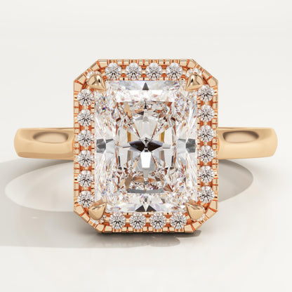 Radiant Cut Halo Lab-Grown Diamond Engagement Ring