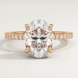 2.0 CT Oval Cut Pave Lab-Grown Diamond Engagement Ring
