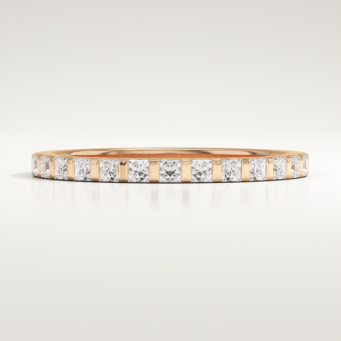 0.27 TCW Princess Lab-Grown Diamond Half Eternity Wedding Band