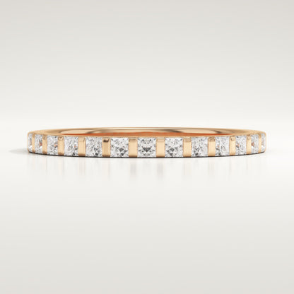 0.27 TCW Princess Lab-Grown Diamond Half Eternity Wedding Band
