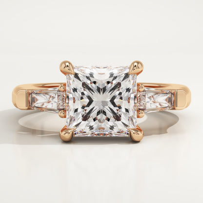 Princess Cut Three Stone Lab-Grown Diamond Engagement Ring