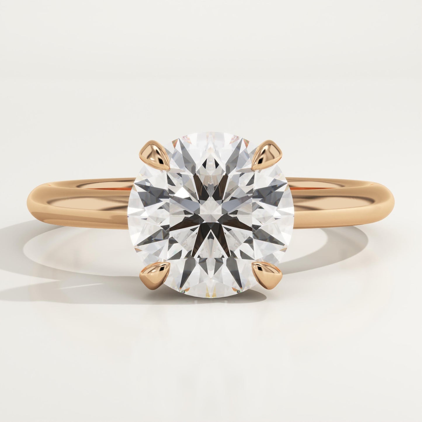 2 CT Round Cut Solitaire Moissanite Engagement Ring
