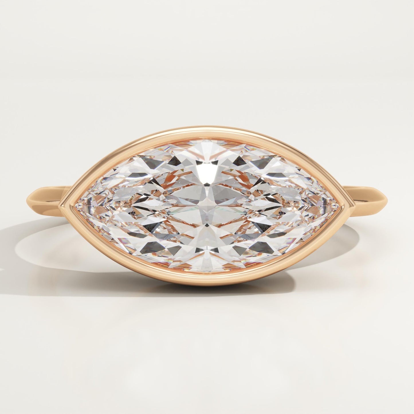 1.75 CT East West Marquise Cut Solitaire Bezel Moissanite Engagement Ring