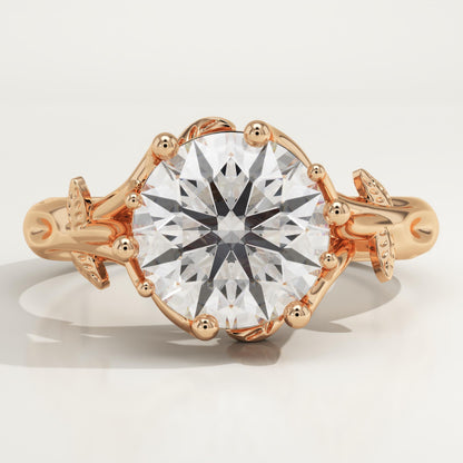 Round Cut Nature Inspired Lab-Grown Diamond Engagement Ring
