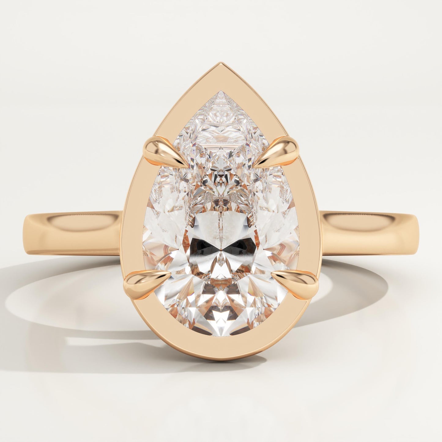 Pear Cut Solitaire Cathedral Lab-Grown Diamond Engagement Ring