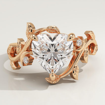 Heart Cut Nature Inspired Lab-Grown Diamond Engagement Ring