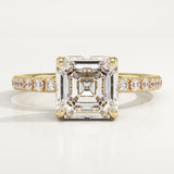 2.0 CT Asscher Cut Pave Lab-Grown Diamond Engagement Ring