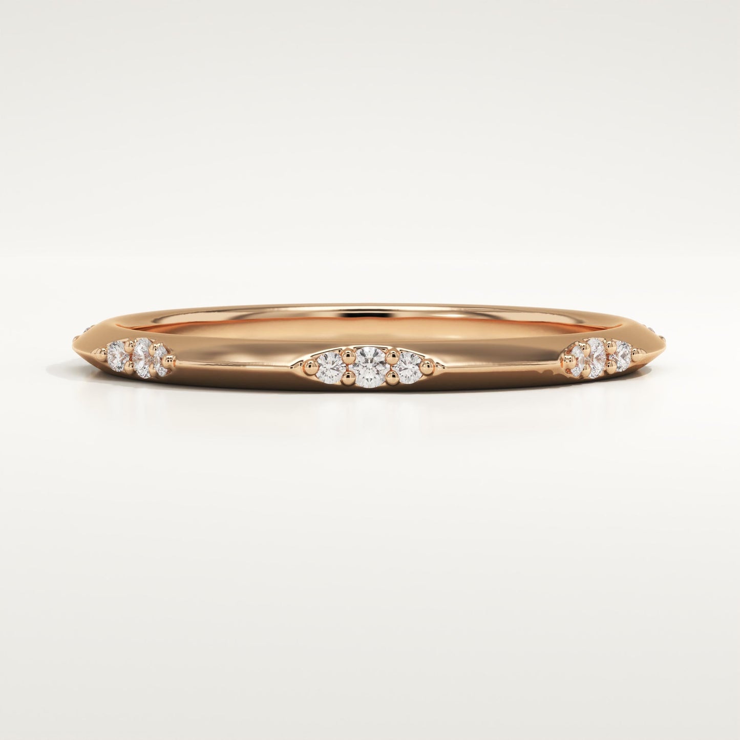 0.09 TCW Round Lab-Grown Diamond Flush Setting Wedding Band